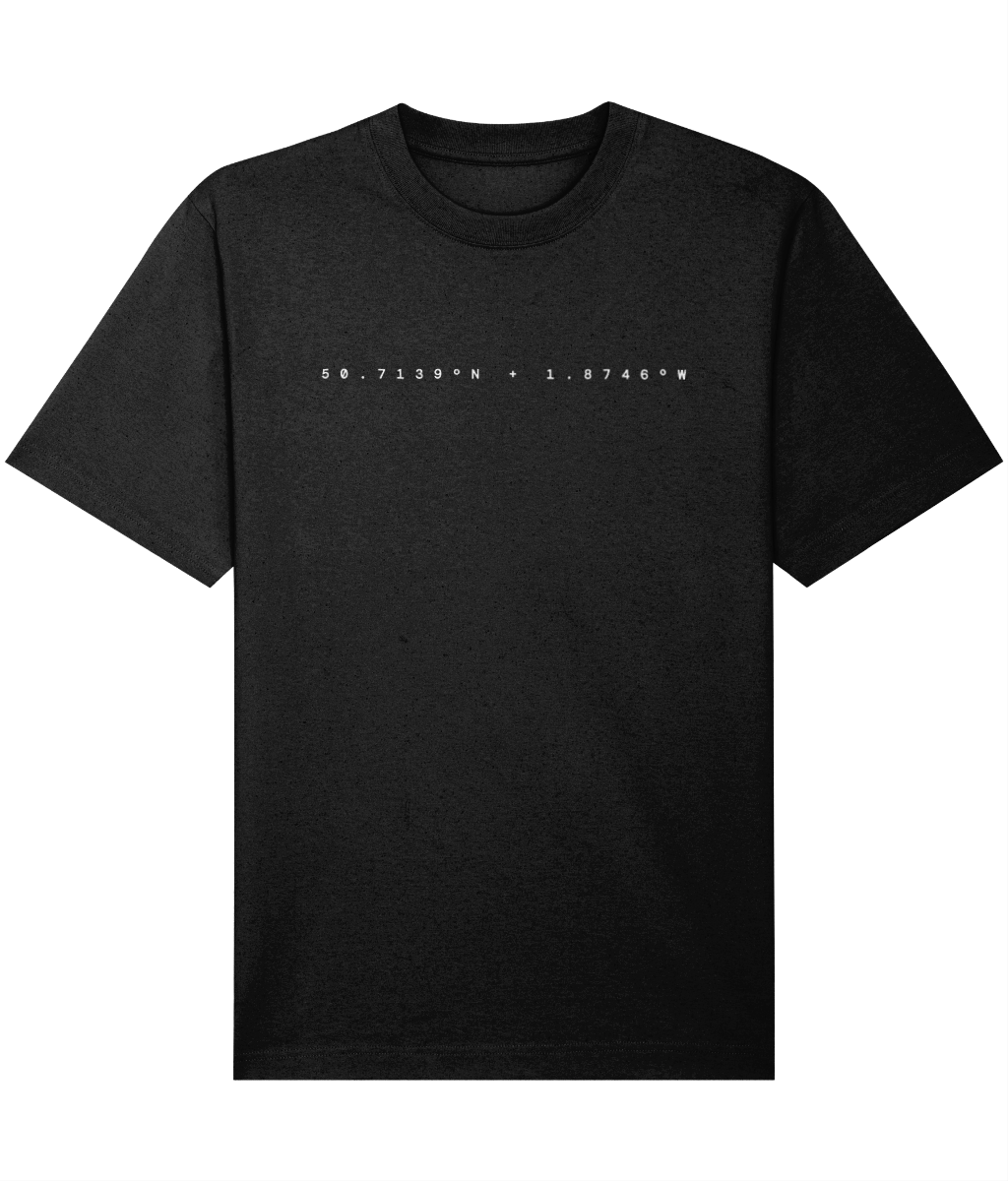 Bournemouth Local Classic Unisex T-Shirt in Black – front view | Local Apparel, Bournemouth