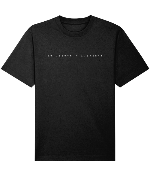 Bournemouth Local Classic Unisex T-Shirt in Black – front view | Local Apparel, Bournemouth