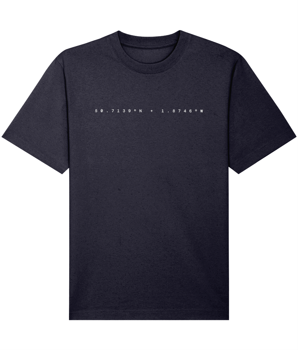 Bournemouth Local Classic Unisex T-Shirt in French Navy – front view | Local Apparel, Bournemouth