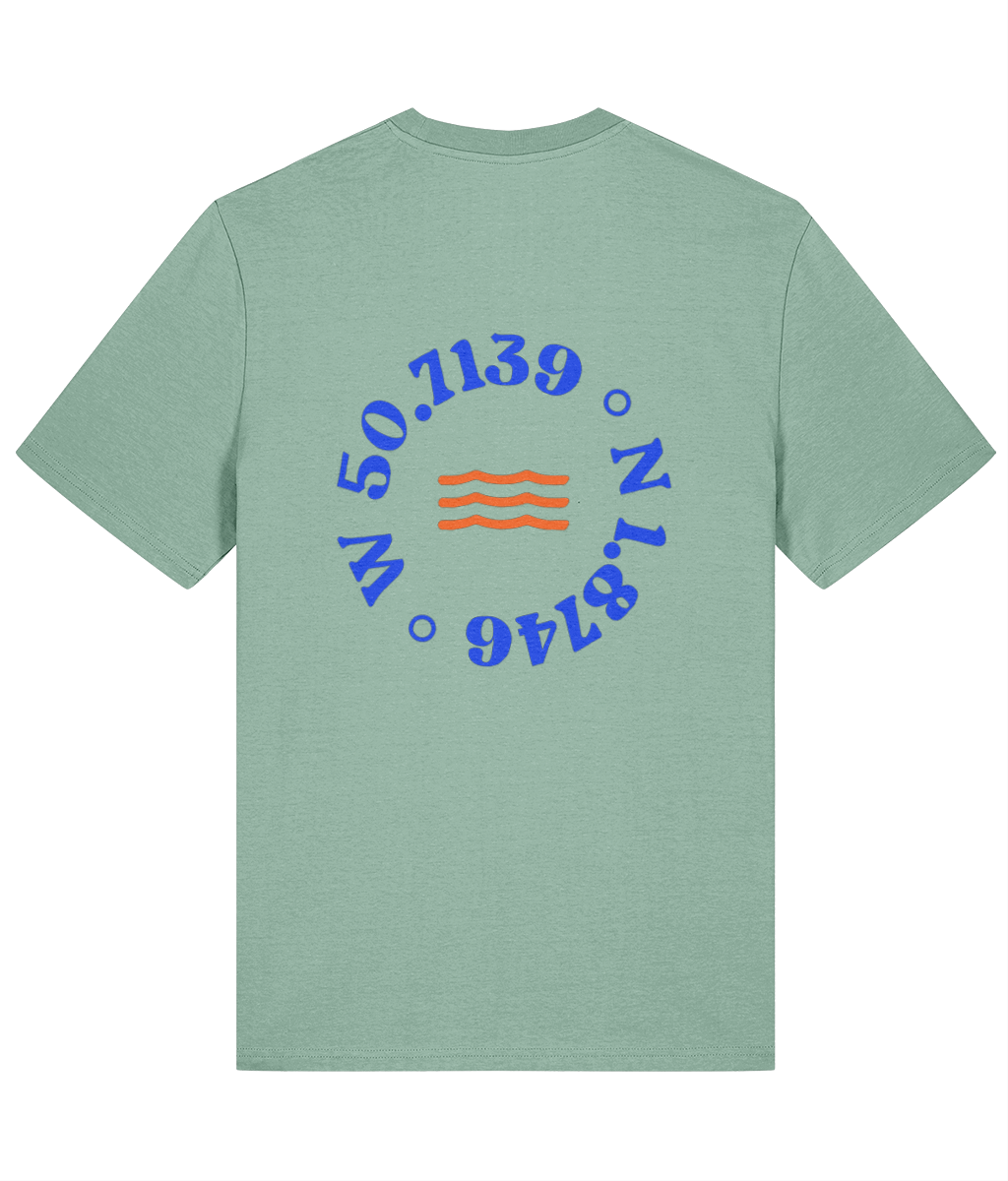 Bournemouth Pier Unisex Regular Fit T-Shirt in Aloe – back view | Local Apparel, Bournemouth