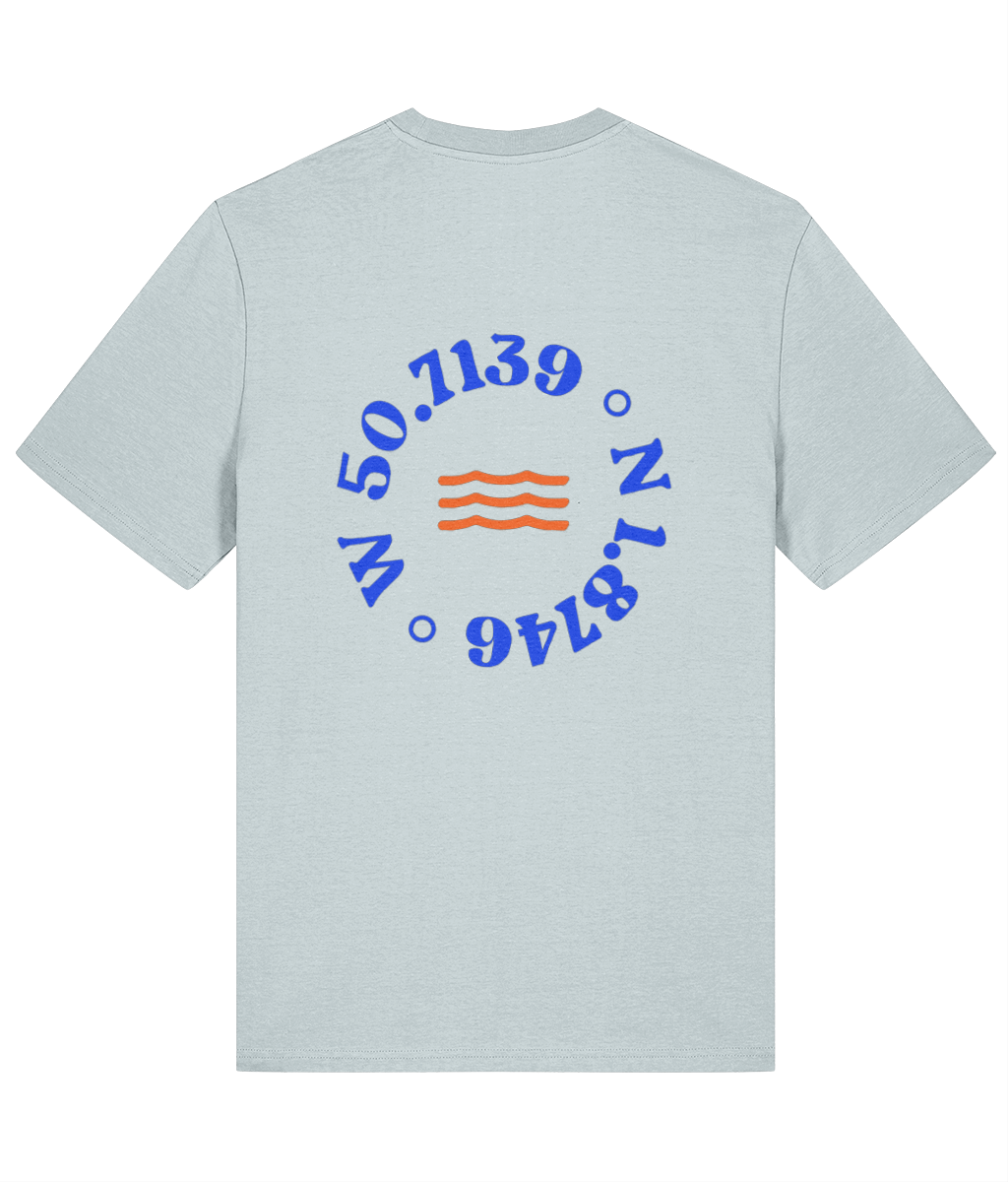 Bournemouth Pier Unisex Regular Fit T-Shirt in Blue Ice – back view | Local Apparel, Bournemouth