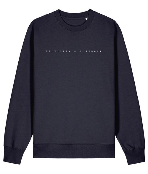 Local Classic Unisex Sweatshirt in French Navy – front view | Local Apparel, Bournemouth