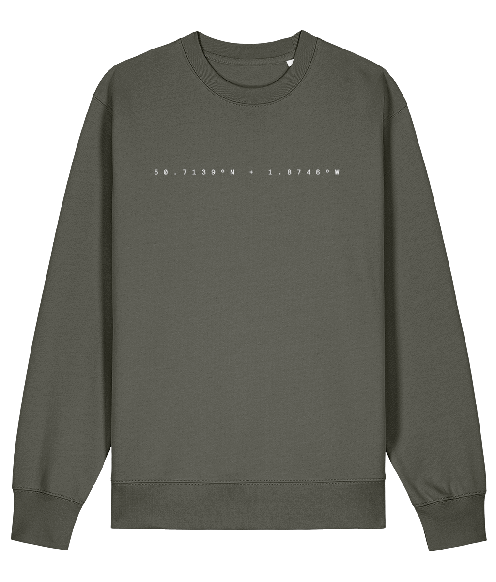 Local Classic Unisex Sweatshirt in Khaki – front view | Local Apparel, Bournemouth