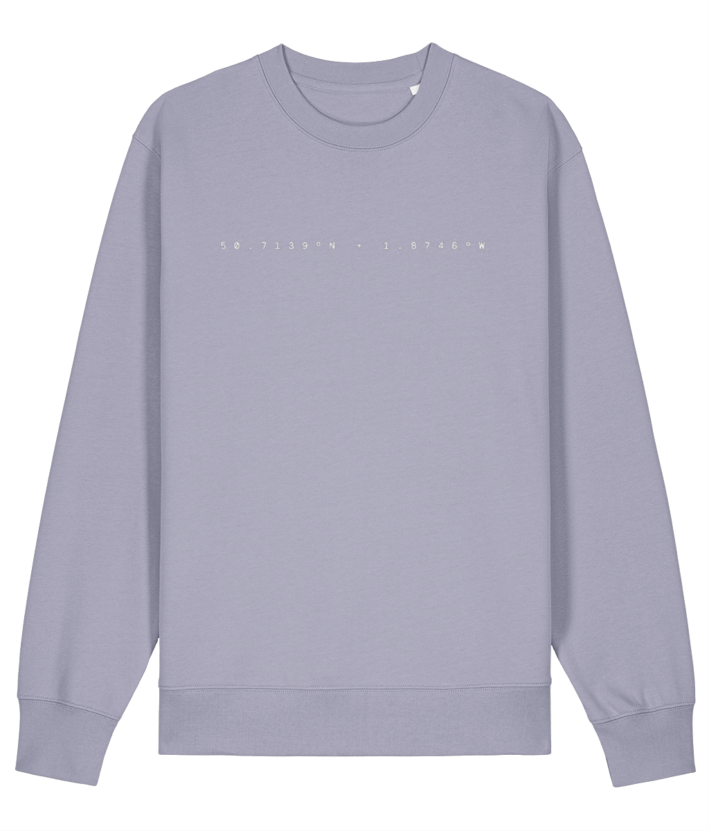Local Classic Unisex Sweatshirt in Lavender – front view | Local Apparel, Bournemouth