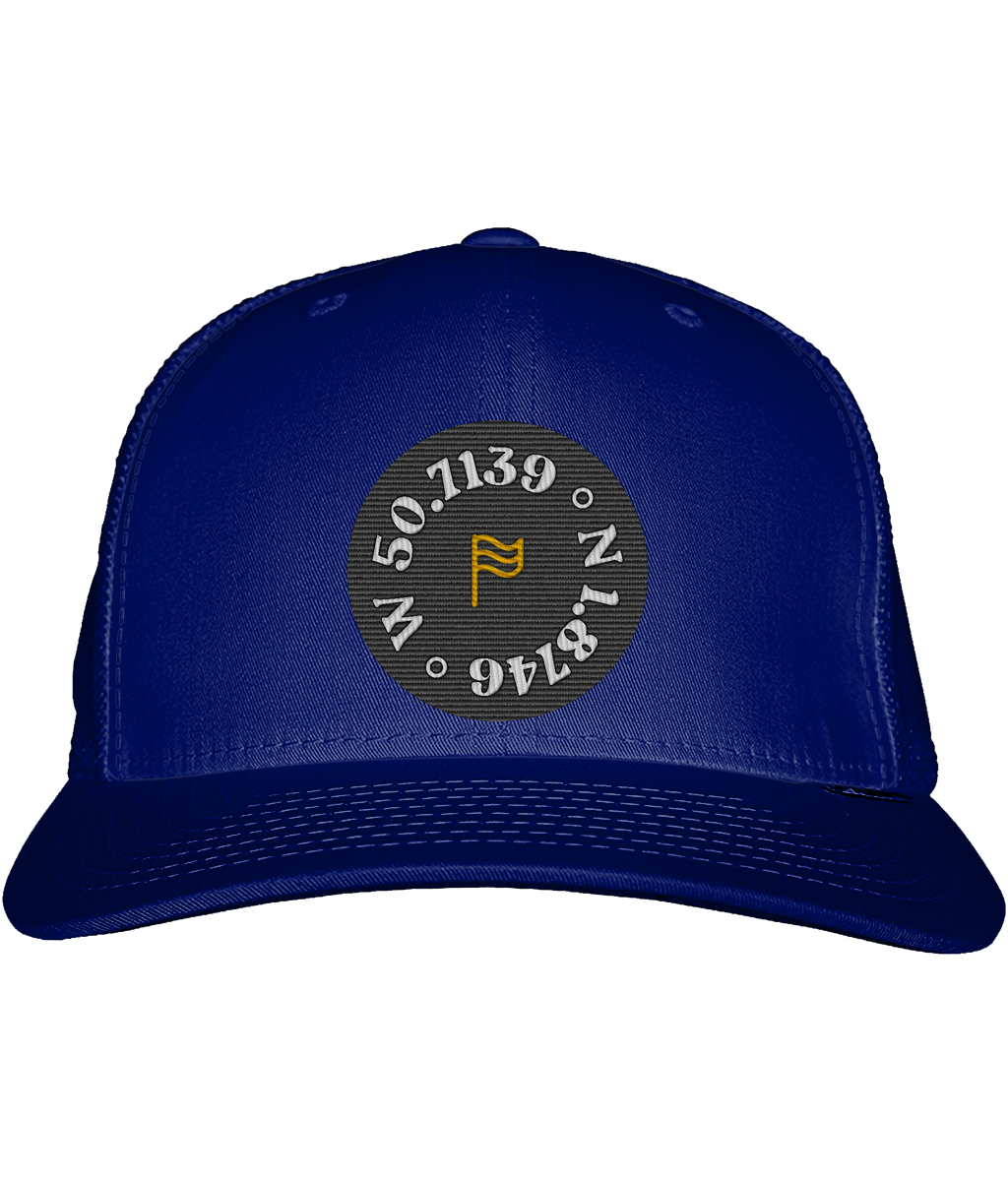 Local Flag Trucker Cap in French Navy/French Navy – front view | Local Apparel, Bournemouth