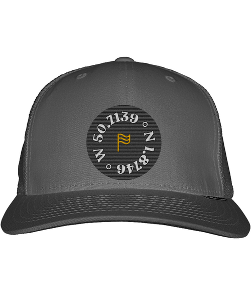 Local Flag Trucker Cap in Graphite Grey/Graphite Grey – front view | Local Apparel, Bournemouth