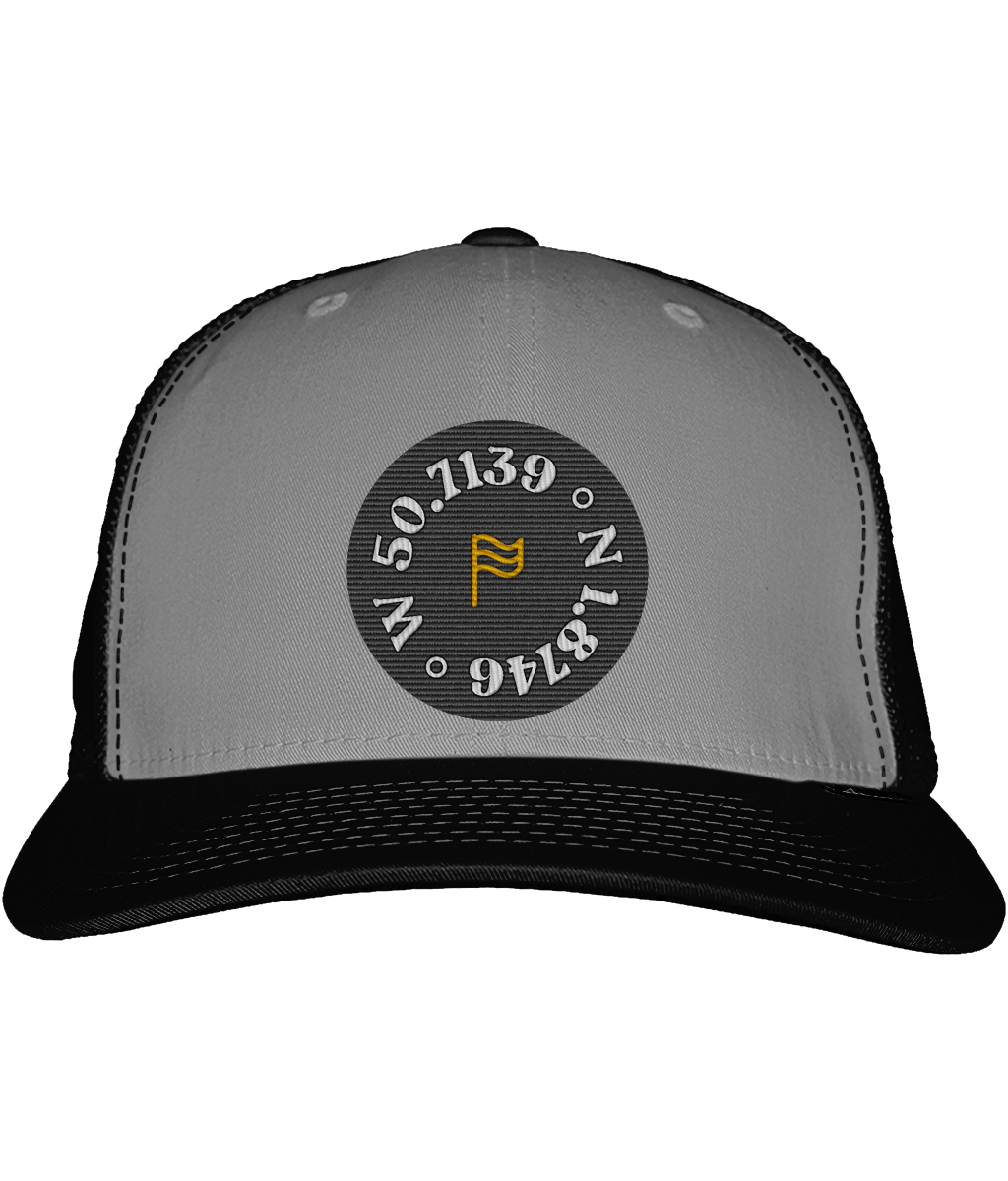 Local Flag Trucker Cap in Olive/Black – front view | Local Apparel, Bournemouth