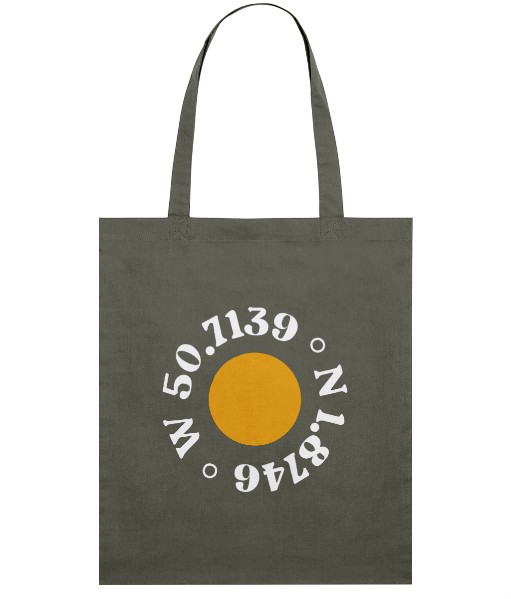 Local Organic Cotton Tote Bag in Khaki – front view | Local Apparel, Bournemouth