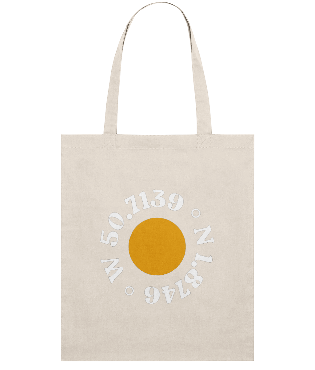 Local Organic Cotton Tote Bag in Natural Raw – front view | Local Apparel, Bournemouth