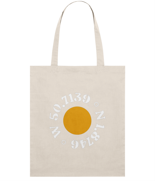Local Organic Cotton Tote Bag in Natural Raw – front view | Local Apparel, Bournemouth