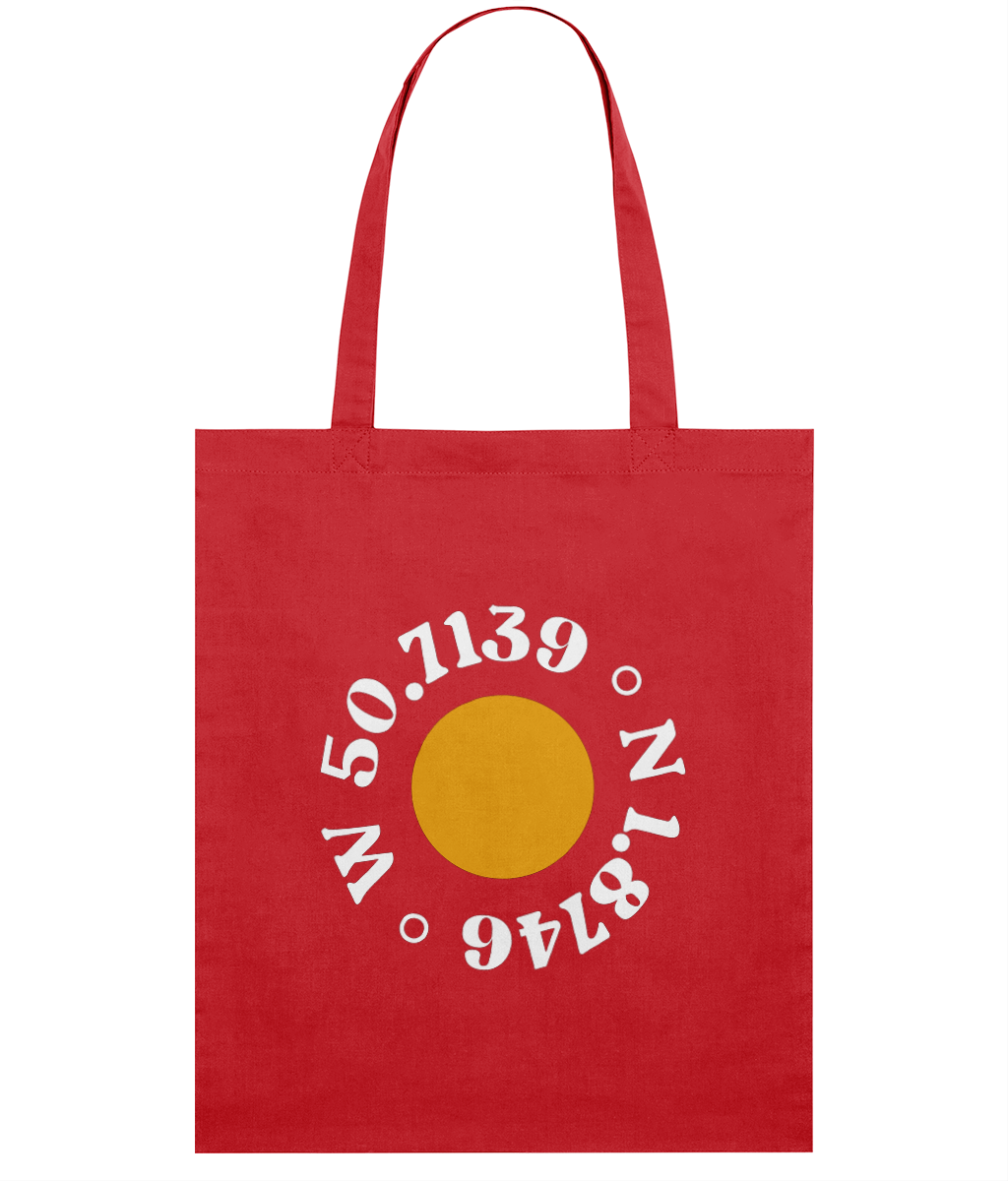 Local Organic Cotton Tote Bag in Red – front view | Local Apparel, Bournemouth