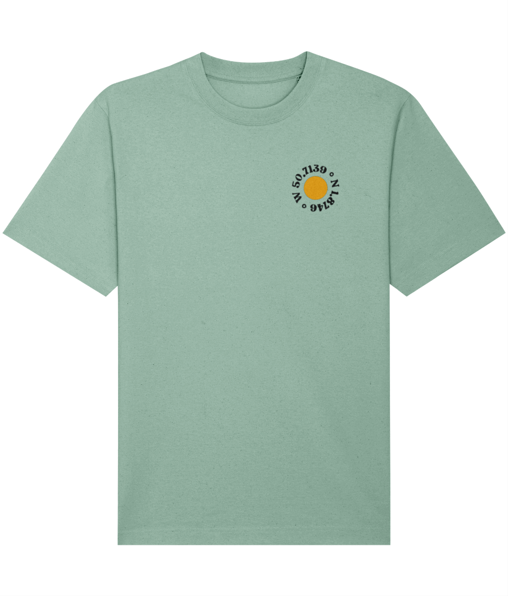 Local Relaxed Unisex T-Shirt in Aloe – front view | Local Apparel, Bournemouth