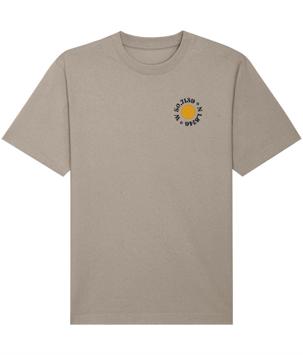 Local Relaxed Unisex T-Shirt in Desert Dust – front view | Local Apparel, Bournemouth