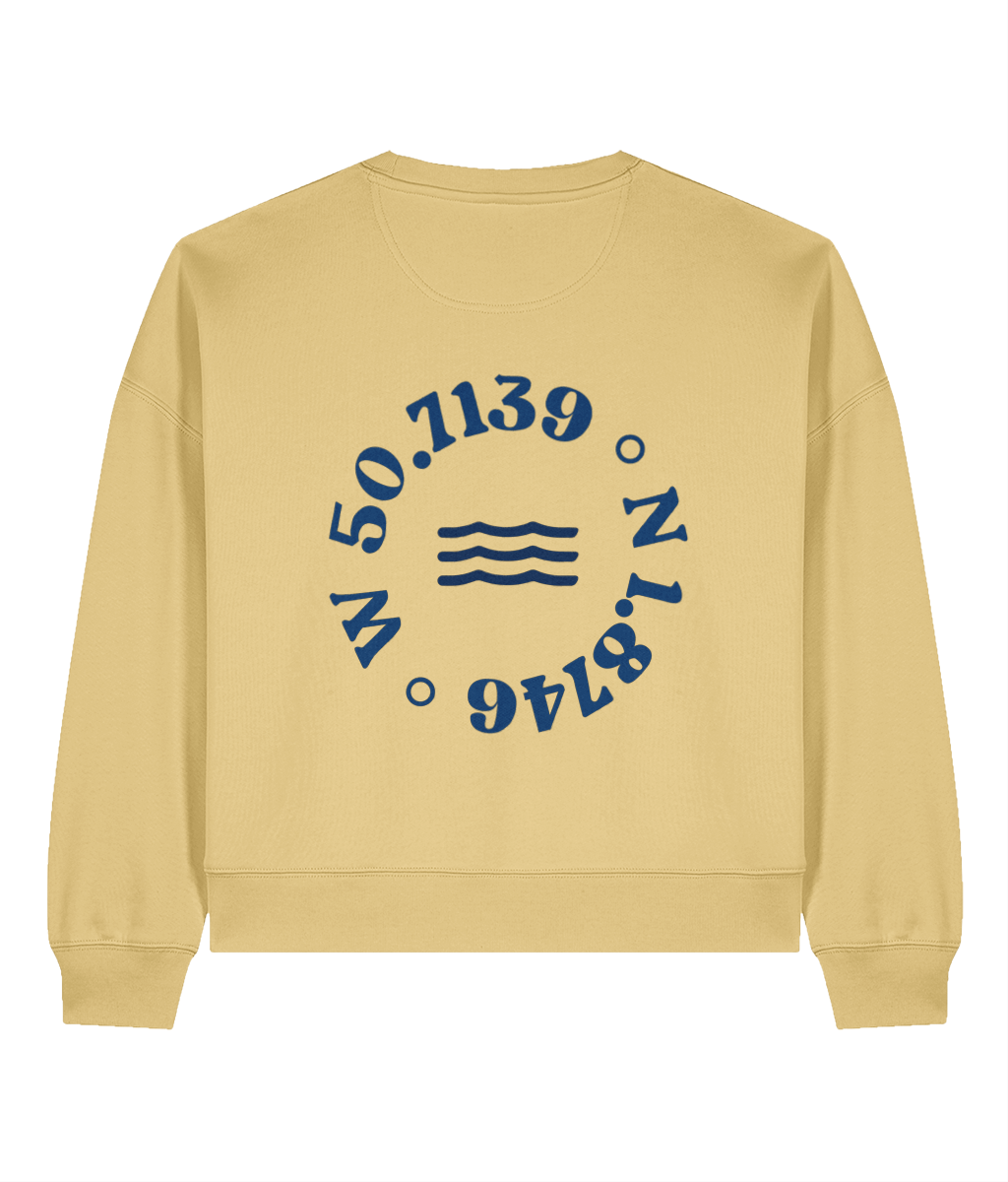 Women's Local Waves Sweatshirt – wave back print detail | Local Apparel, Bournemouth