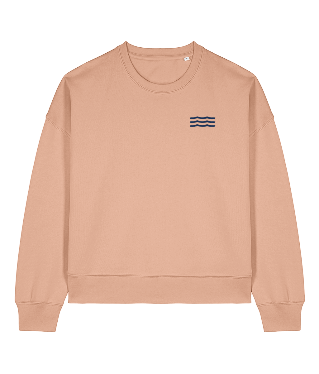 Women's Local Waves Sweatshirt in Fraiche Peche – front view | Local Apparel, Bournemouth